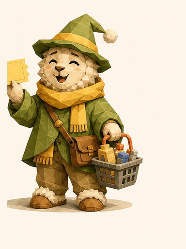 Coupon Goblin alpaca mascot