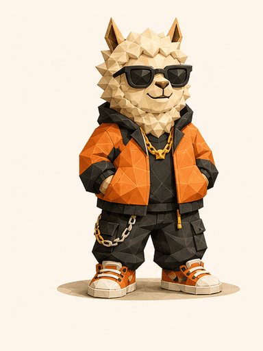 Casual Menace alpaca mascot