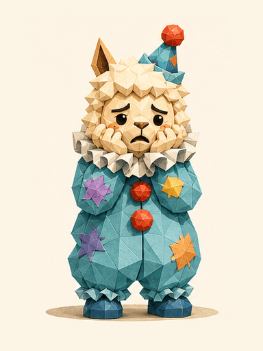 Overthinking Clown alpaca mascot