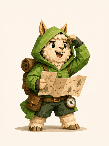 Side Quest Goblin alpaca mascot