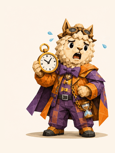 Time Goblin alpaca mascot